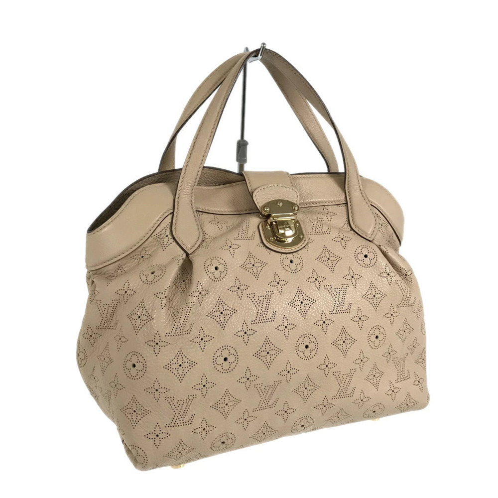 Louis Vuitton Handbag Seals Beige Mahina Leather Tan